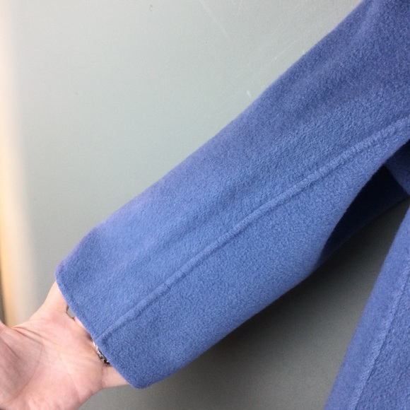 Talbots Wool Blend Double Breasted Notched Lapel 3/4 Sleeve Blue Pea Coat Sz 12P - Picture 7 of 10